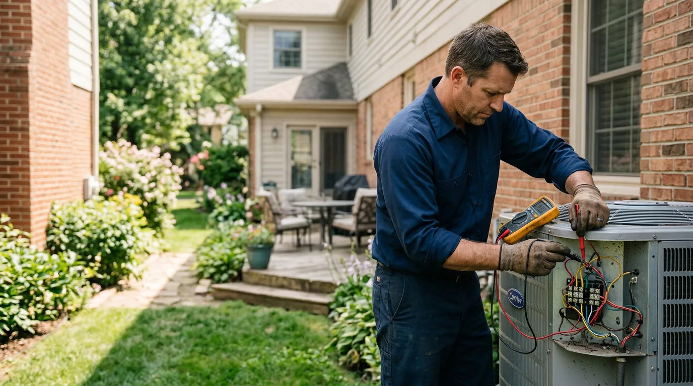 HVAC technician working near Barneveld, WI